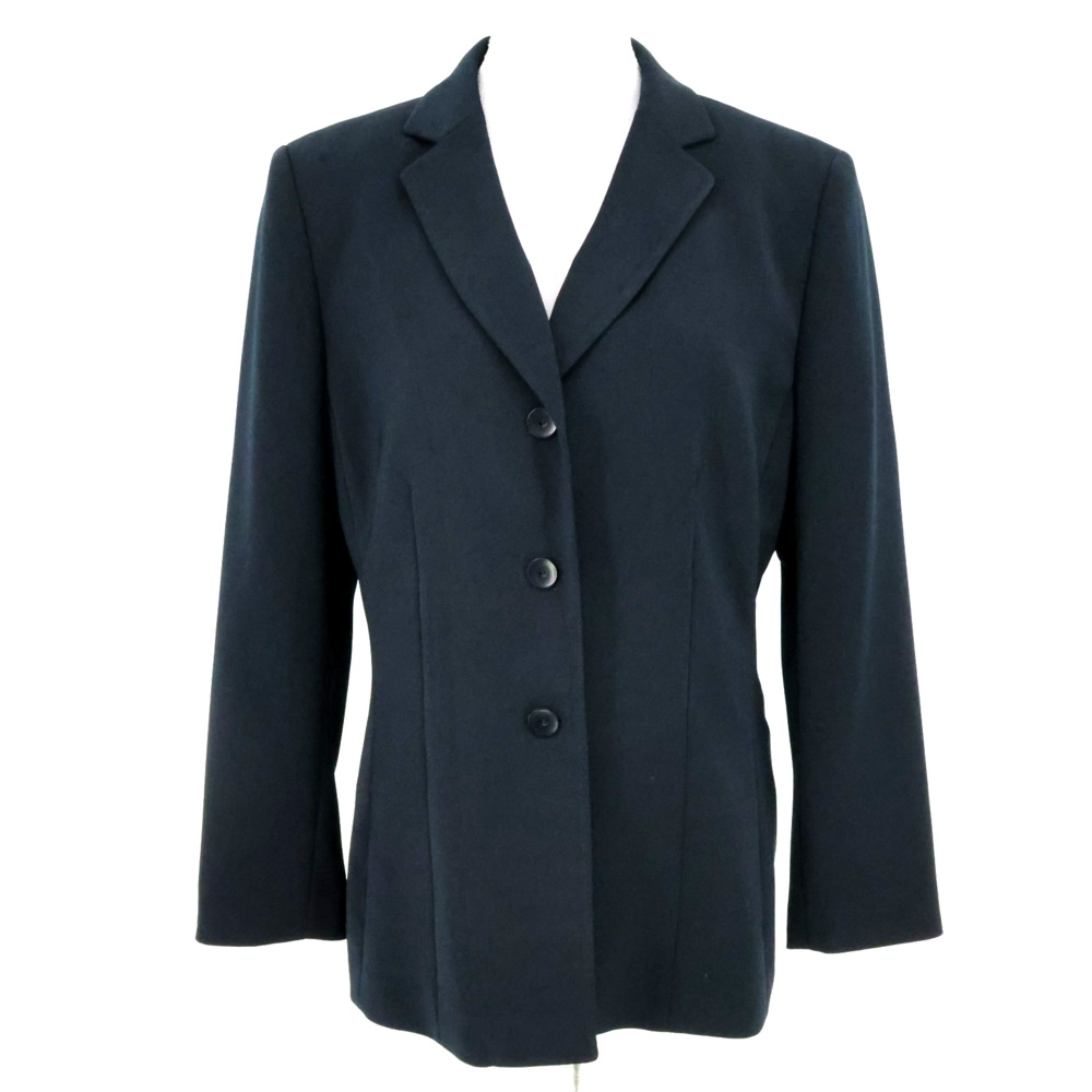 Le Suit Collections Jacket Petites 16P Dark Navy Blue Lined Blazer Career Preppy
